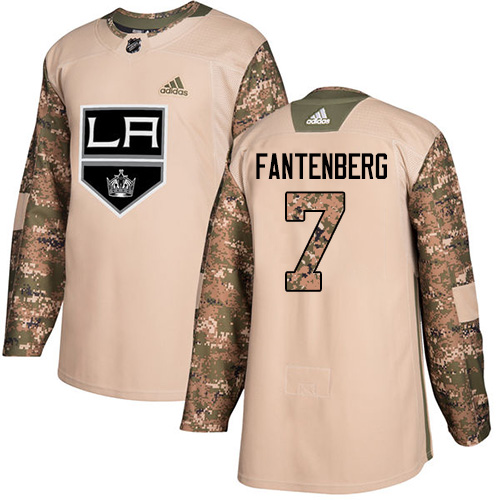 Adidas Kings #7 Oscar Fantenberg Camo Authentic Veterans Day Stitched NHL Jersey